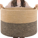 INDRESSME Extra Large Woven Baskets for Storage, 21.7 x 13.8 Blanket Basket Wicker Laundry Basket for Organizing Toy Pillow Shoe for Entryway