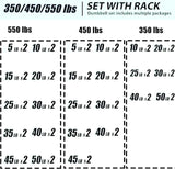 350 lb Hex Dumbbell Set with Rack, 5 - 50 lb Pairs - Rubber Coated Iron Weights for Home Gym, Strength Training & Muscle Building