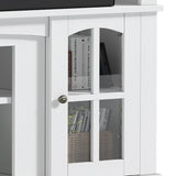 Dextrus Farmhouse LED TV Stand for Tvs up to 65'', Wood TV Media Console Entertainment Center for Living Room, White